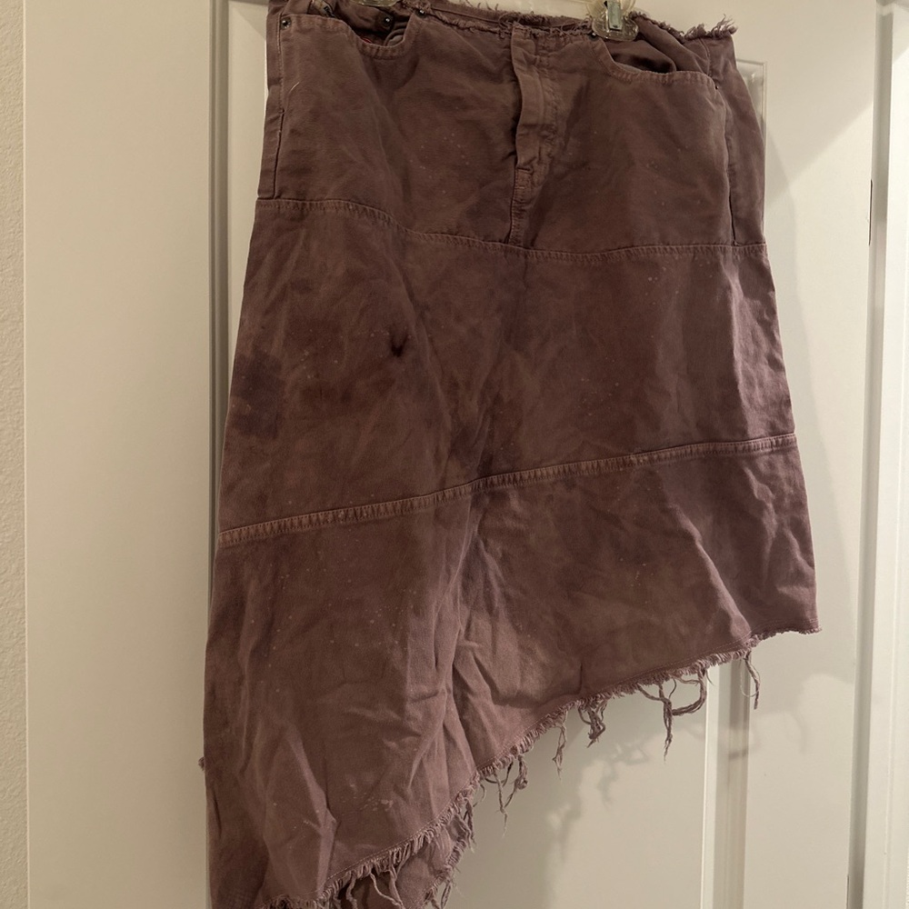 Diesel Asymmetric Distressed Purple MIDI Skirt